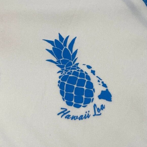 Hawaii Loa Women's Medium Hooded Full Zip White Light Blue UPF 50 Swim NWT - Picture 8 of 10